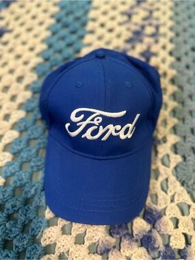 Ford Blue Baseball Cap with White Script Logo